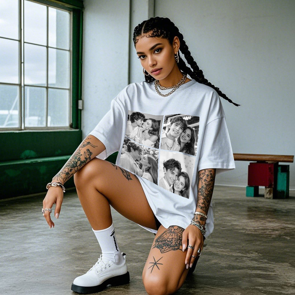 Custom 1-9 Photo Vintage Tee Shadow Shady Rap Star Retro Hip-Hop Legend Personalized Name T-shirt