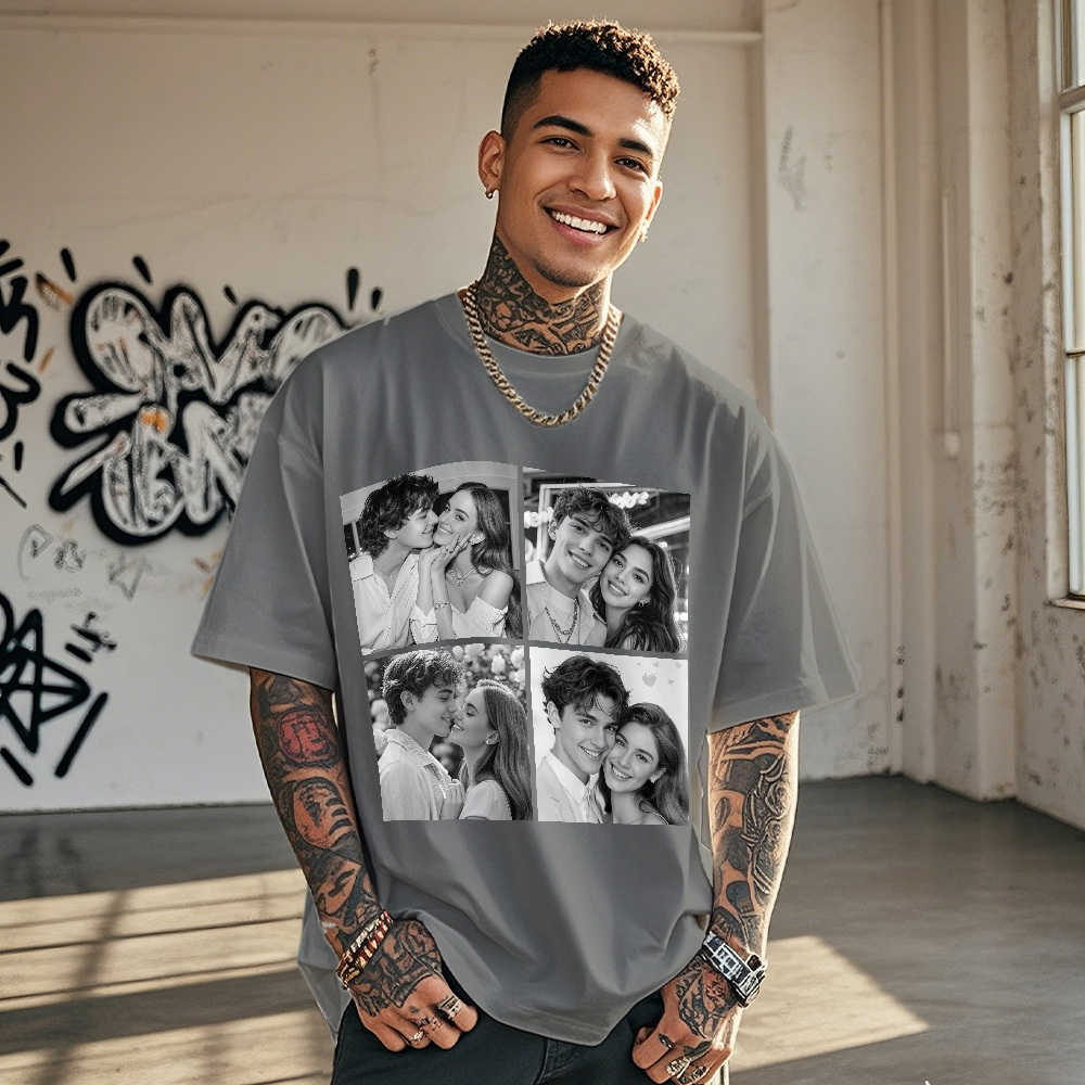 Custom 1-9 Photo Vintage Tee Shadow Shady Rap Star Retro Hip-Hop Legend Personalized Name T-shirt