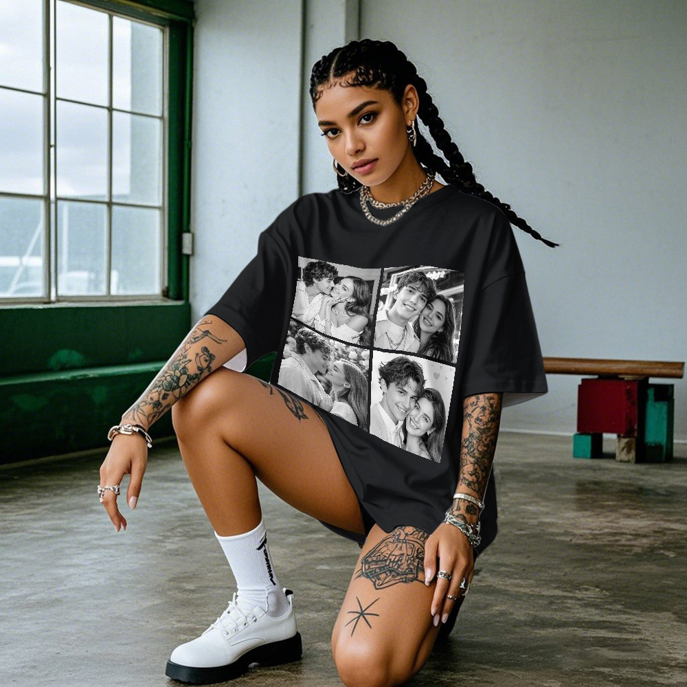 Custom 1-9 Photo Vintage Tee Shadow Shady Rap Star Retro Hip-Hop Legend Personalized Name T-shirt