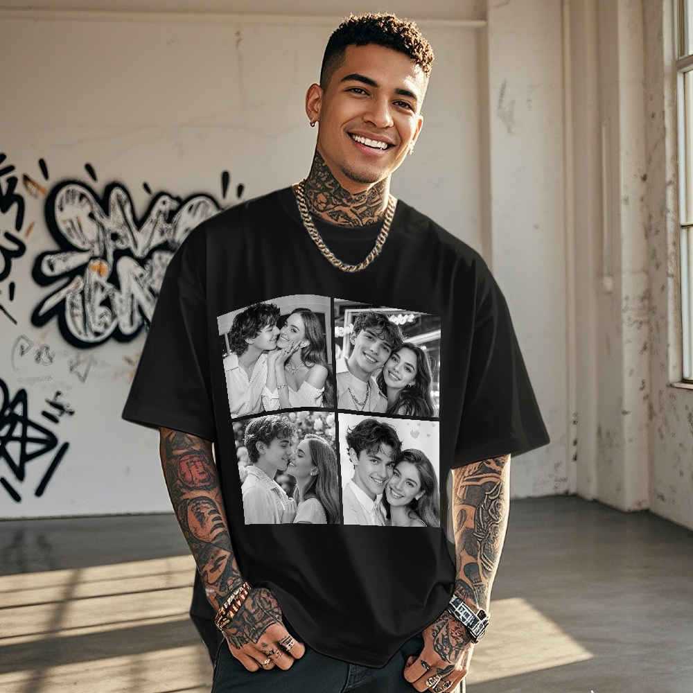 Custom 1-9 Photo Vintage Tee Shadow Shady Rap Star Retro Hip-Hop Legend Personalized Name T-shirt