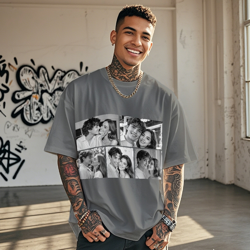 Custom 1-9 Photo Vintage Tee Shadow Shady Rap Star Retro Hip-Hop Legend Personalized Name T-shirt