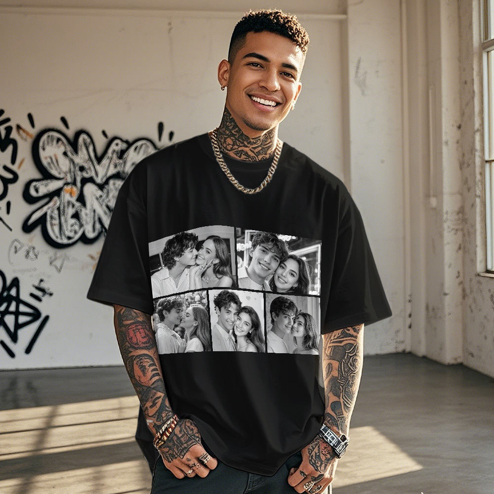 Custom 1-9 Photo Vintage Tee Shadow Shady Rap Star Retro Hip-Hop Legend Personalized Name T-shirt