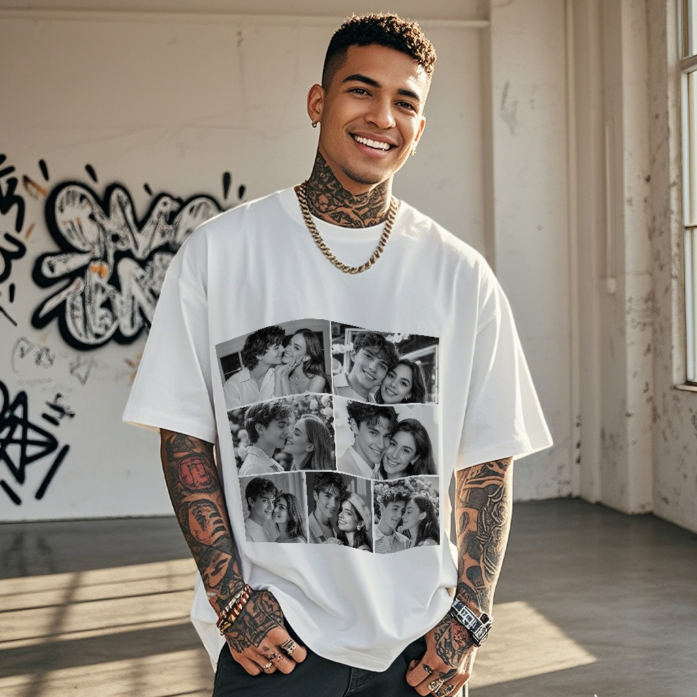 Custom 1-9 Photo Vintage Tee Shadow Shady Rap Star Retro Hip-Hop Legend Personalized Name T-shirt