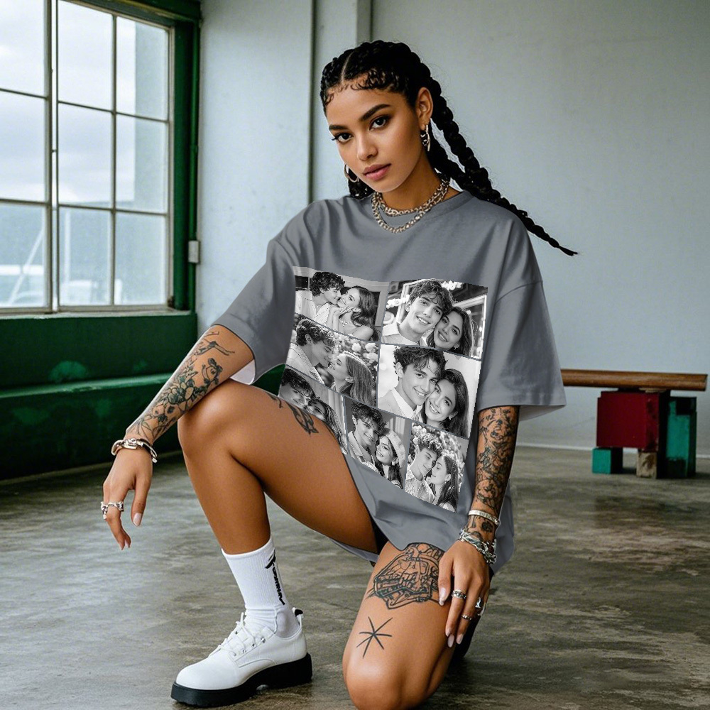 Custom 1-9 Photo Vintage Tee Shadow Shady Rap Star Retro Hip-Hop Legend Personalized Name T-shirt