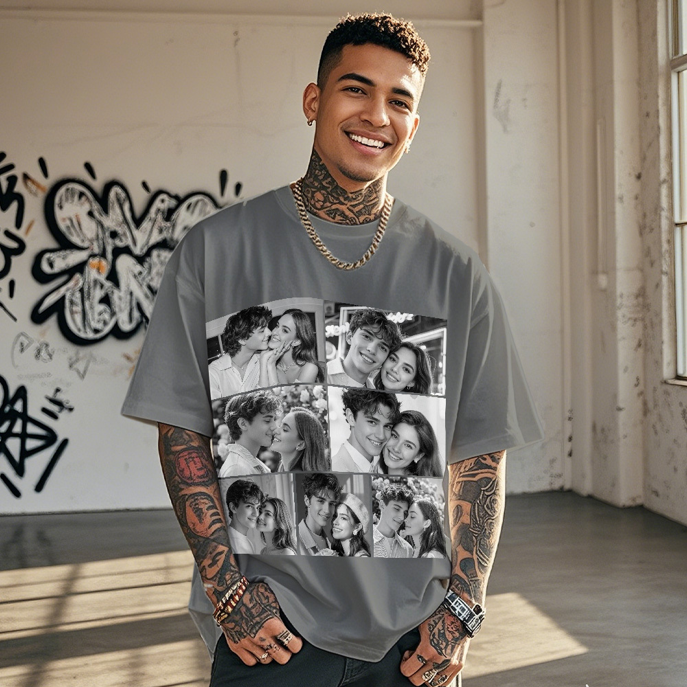 Custom 1-9 Photo Vintage Tee Shadow Shady Rap Star Retro Hip-Hop Legend Personalized Name T-shirt