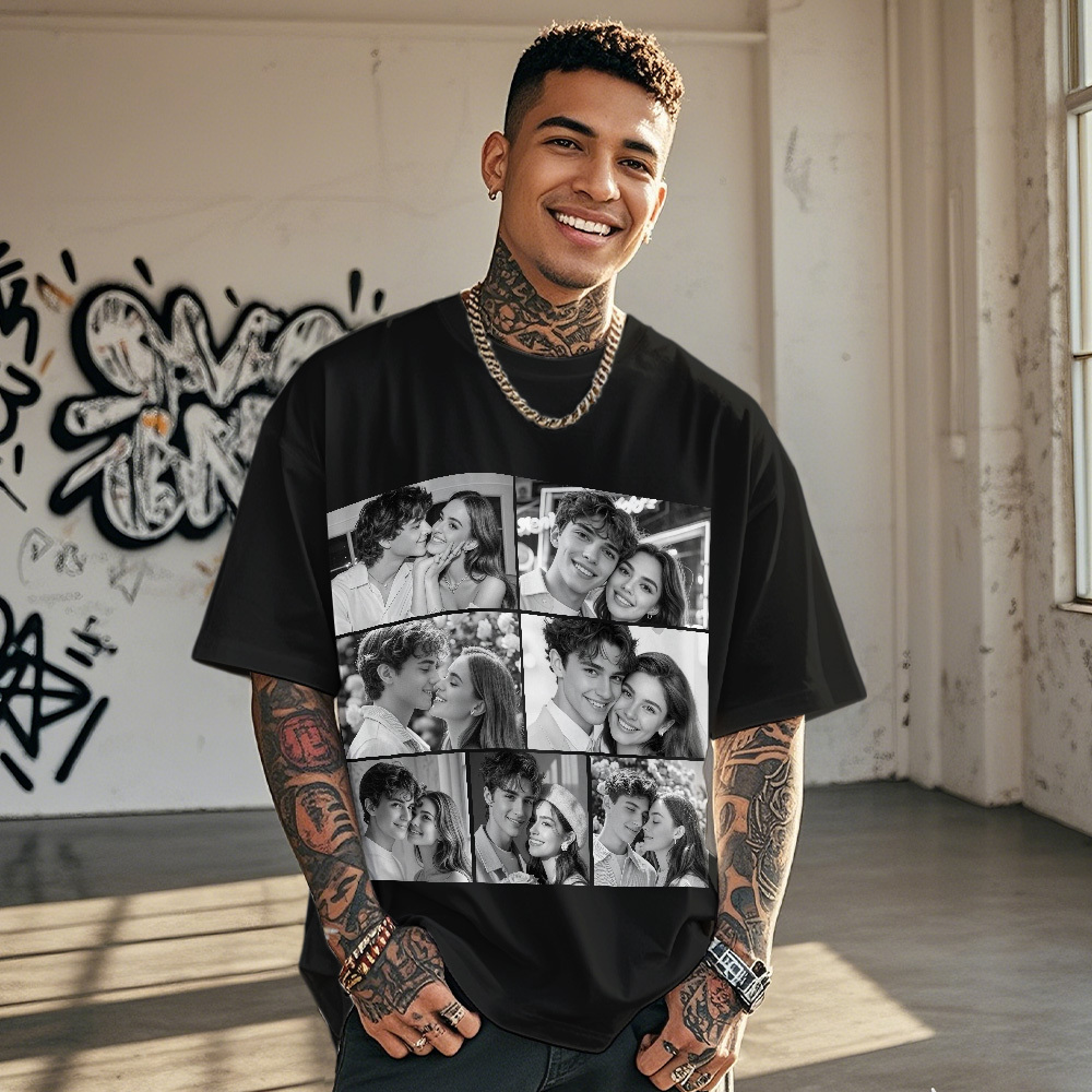 Custom 1-9 Photo Vintage Tee Shadow Shady Rap Star Retro Hip-Hop Legend Personalized Name T-shirt