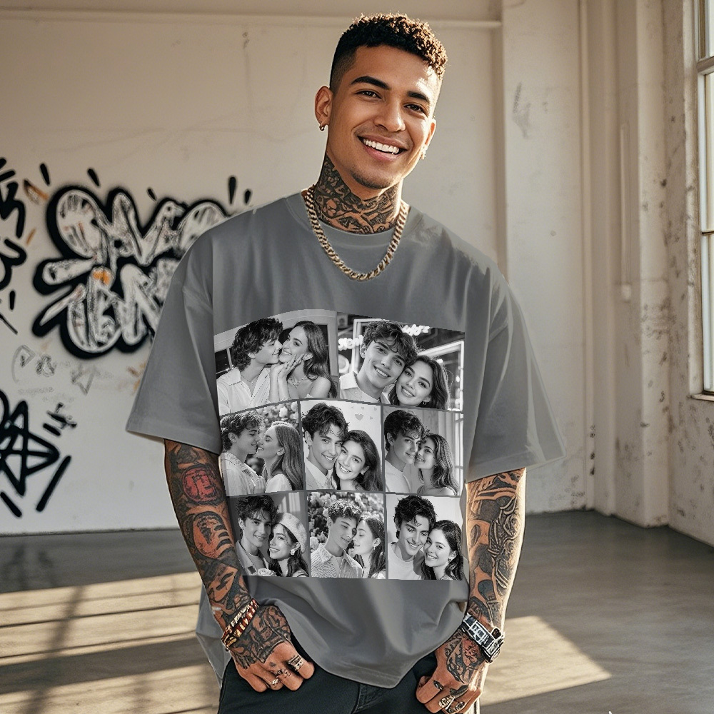 Custom 1-9 Photo Vintage Tee Shadow Shady Rap Star Retro Hip-Hop Legend Personalized Name T-shirt