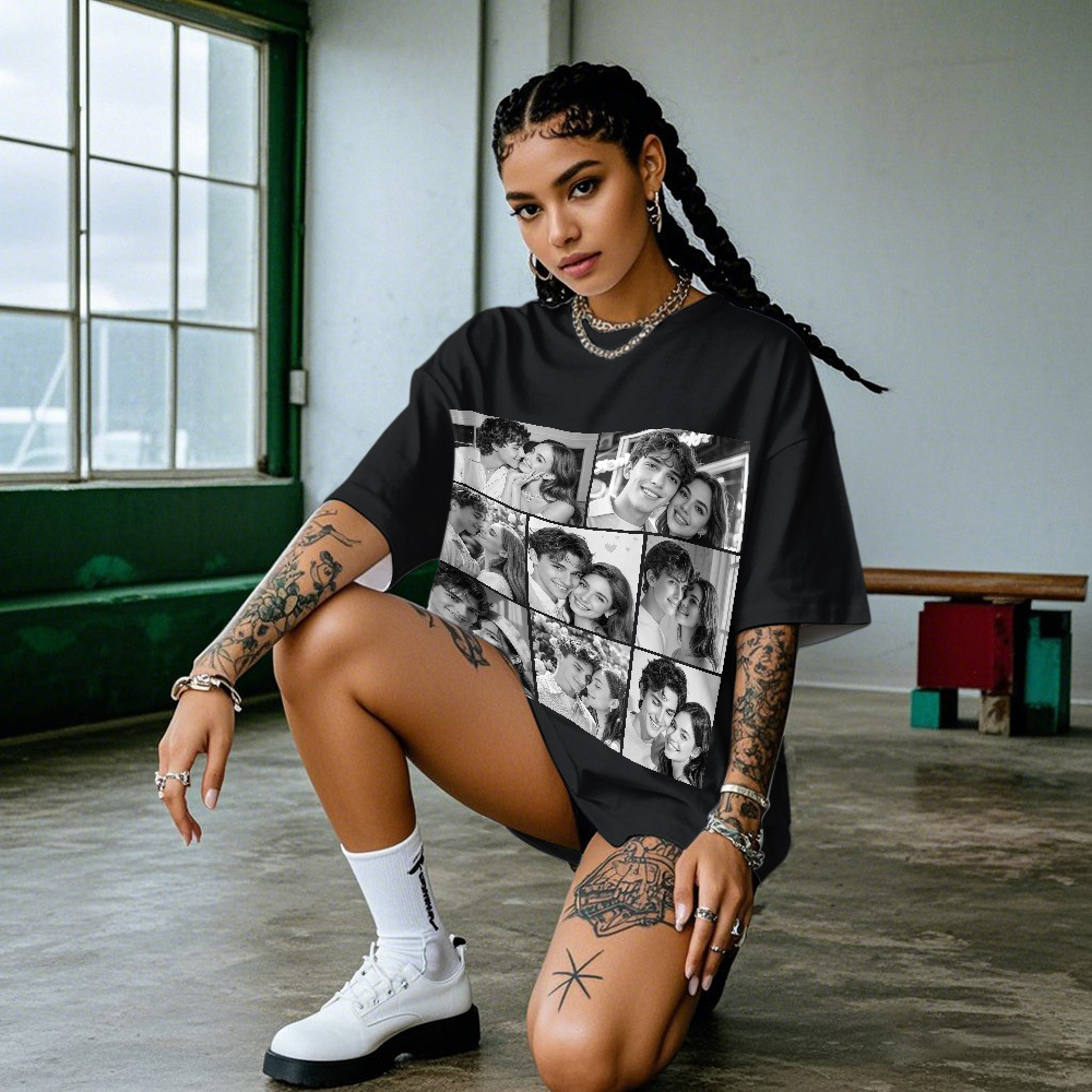 Custom 1-9 Photo Vintage Tee Shadow Shady Rap Star Retro Hip-Hop Legend Personalized Name T-shirt