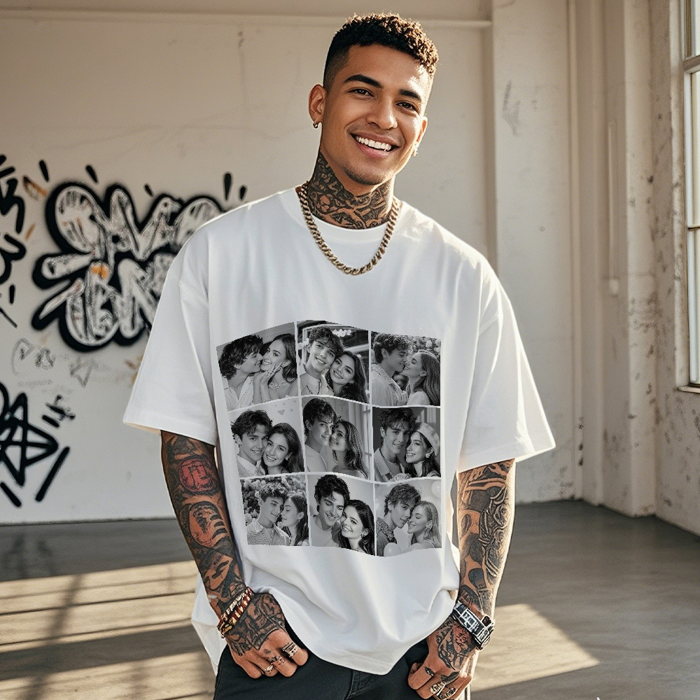 Custom 1-9 Photo Vintage Tee Shadow Shady Rap Star Retro Hip-Hop Legend Personalized Name T-shirt