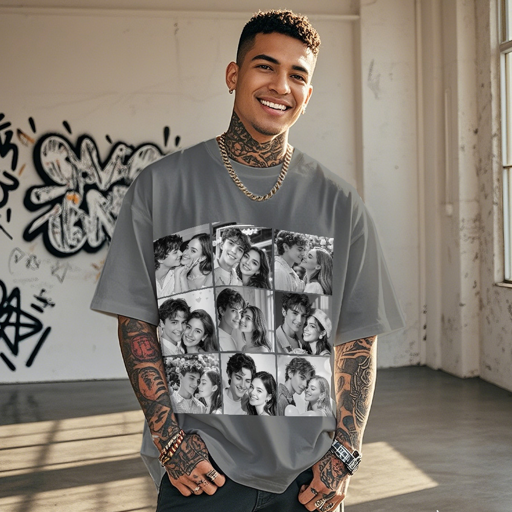 Custom 1-9 Photo Vintage Tee Shadow Shady Rap Star Retro Hip-Hop Legend Personalized Name T-shirt