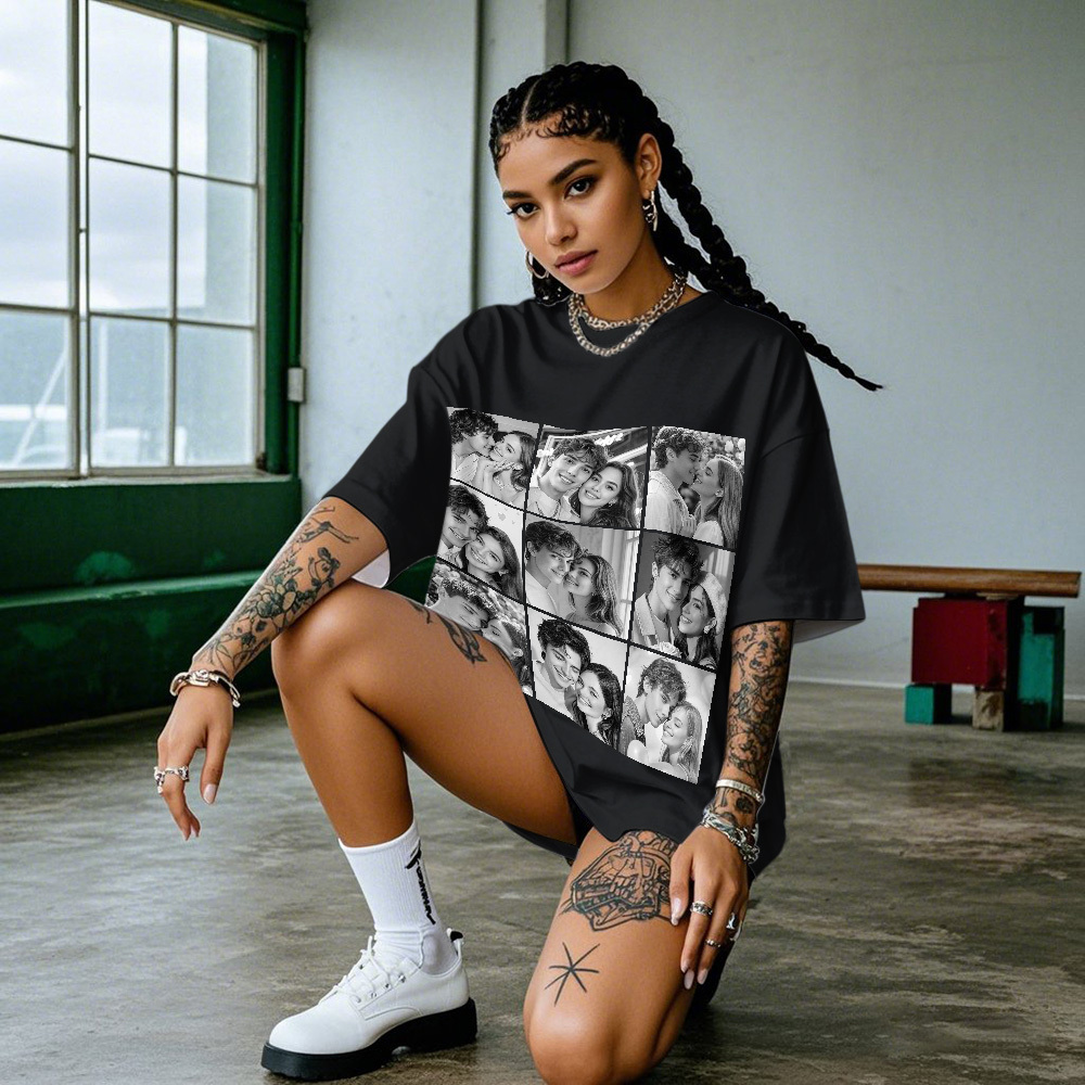 Custom 1-9 Photo Vintage Tee Shadow Shady Rap Star Retro Hip-Hop Legend Personalized Name T-shirt