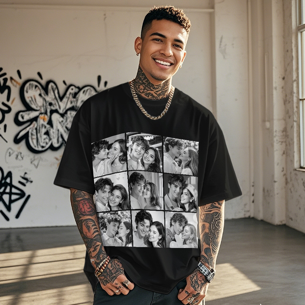Custom 1-9 Photo Vintage Tee Shadow Shady Rap Star Retro Hip-Hop Legend Personalized Name T-shirt