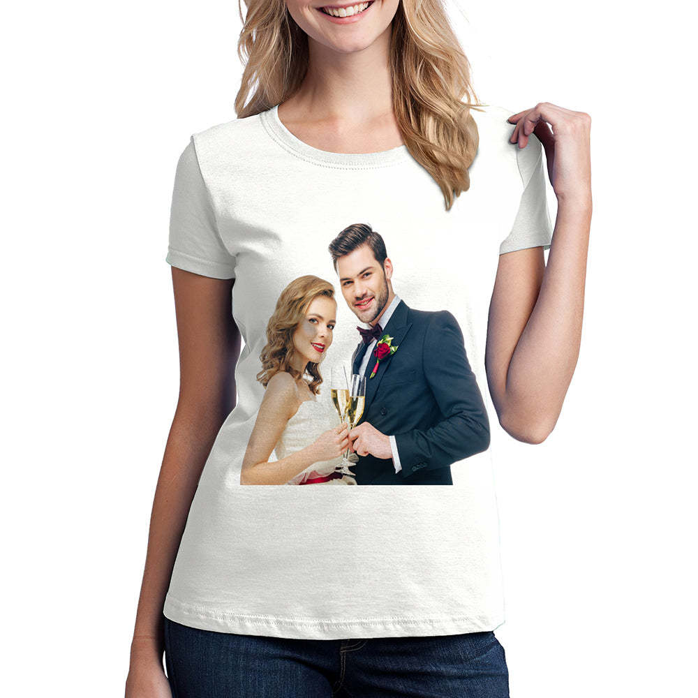 Custom Face Photo T-shirt For Women and Men-For Wedding