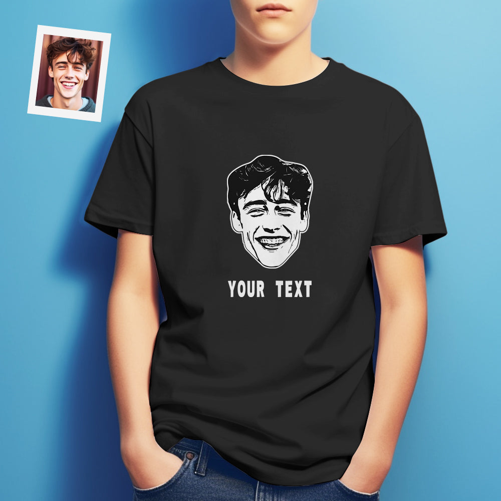 Custom Face Printed T-Shirt Personalized Text On Unisex Shirt Gifts