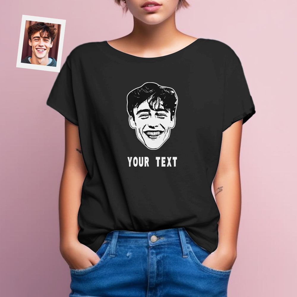 Custom Face Printed T-Shirt Personalized Text On Unisex Shirt Gifts