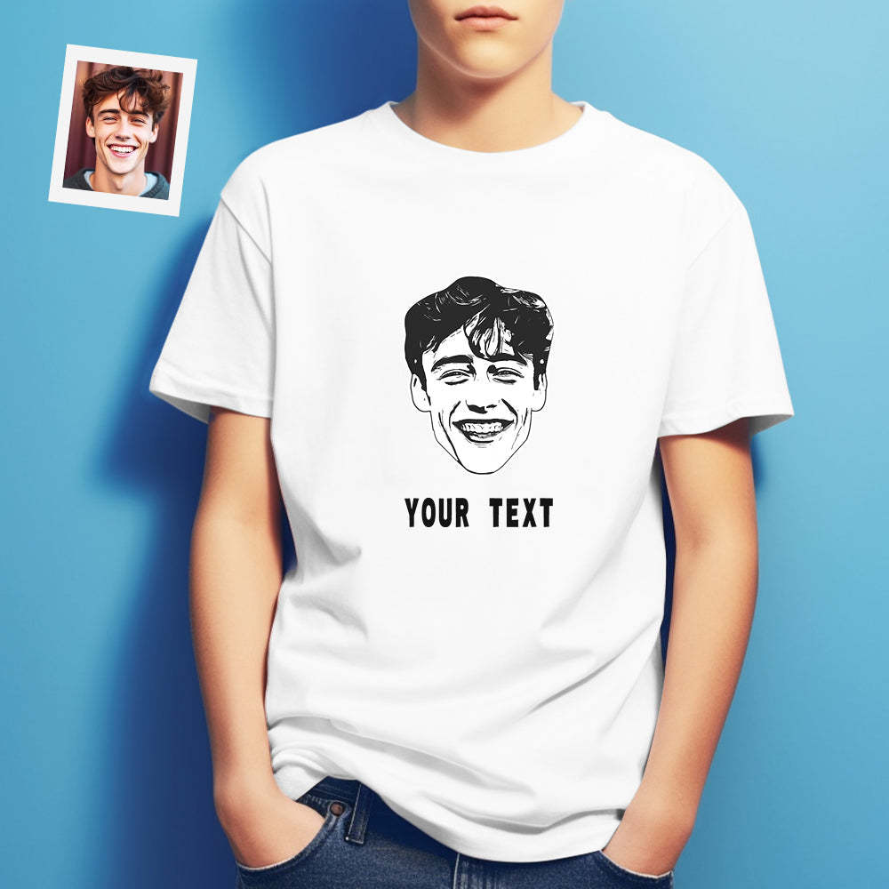 Custom Face Printed T-Shirt Personalized Text On Unisex Shirt Gifts