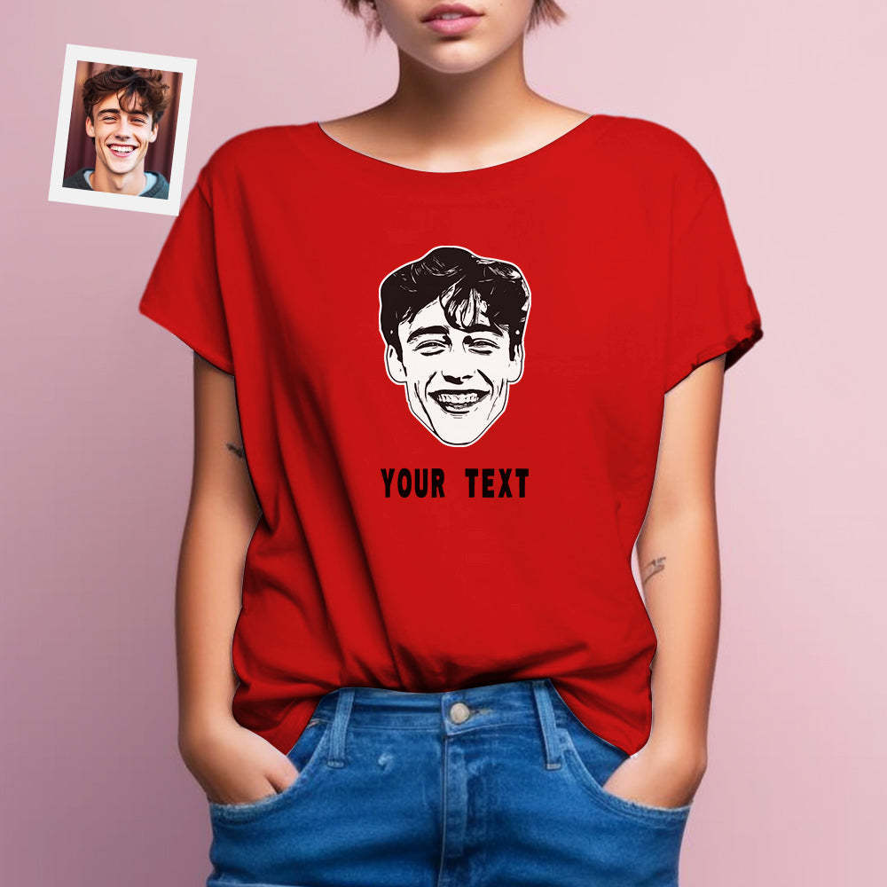 Custom Face Printed T-Shirt Personalized Text On Unisex Shirt Gifts