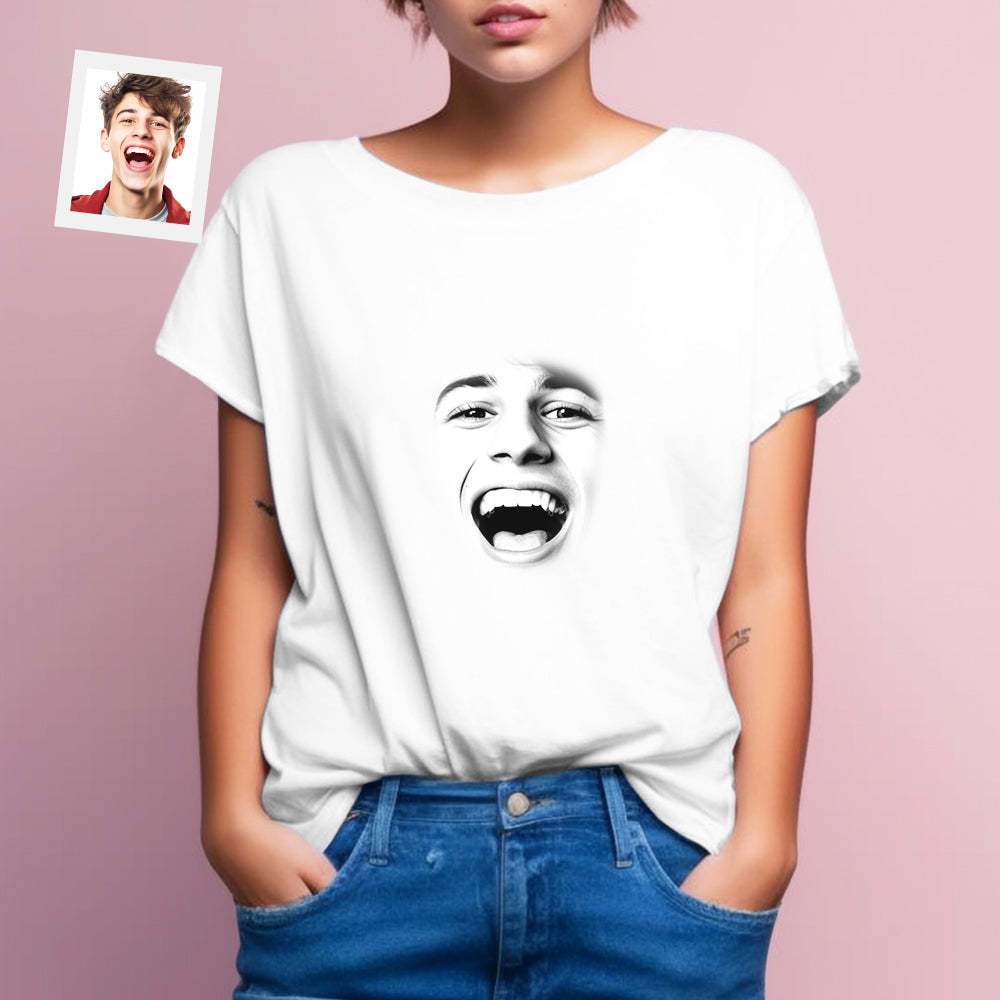 Custom Face Printed T-Shirt Personalized Face On Unisex Shirt Gifts For Him