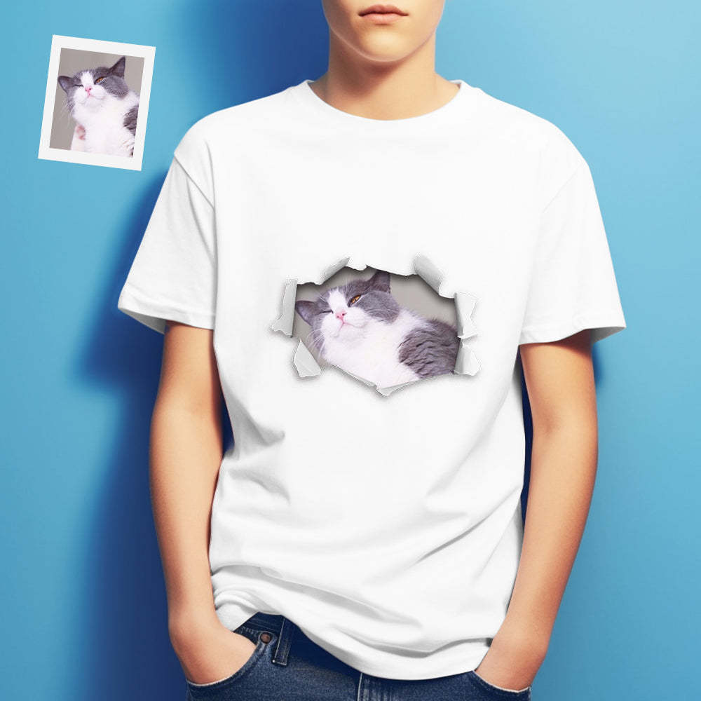 Custom Photo Printed T-Shirt Personalized Photo On Unisex Shirt Gifts Lovely Cat
