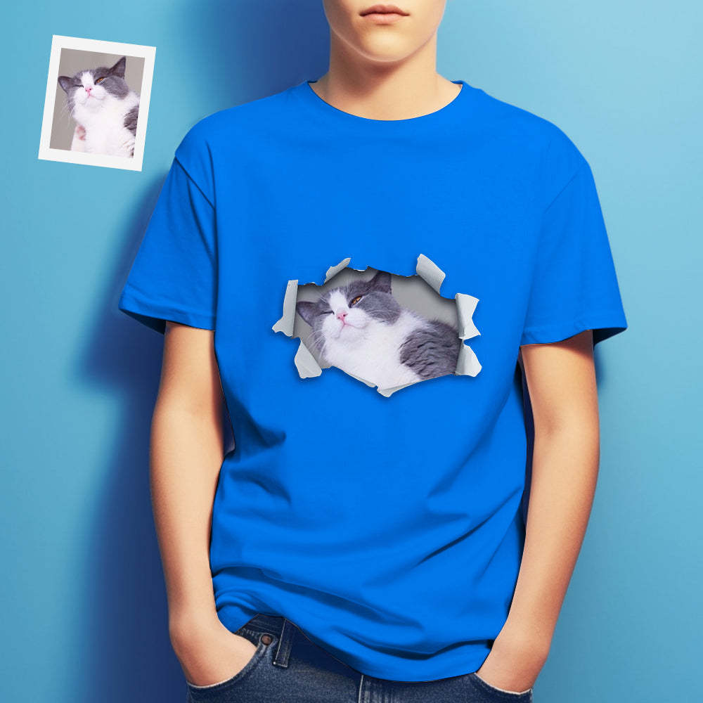 Custom Photo Printed T-Shirt Personalized Photo On Unisex Shirt Gifts Lovely Cat