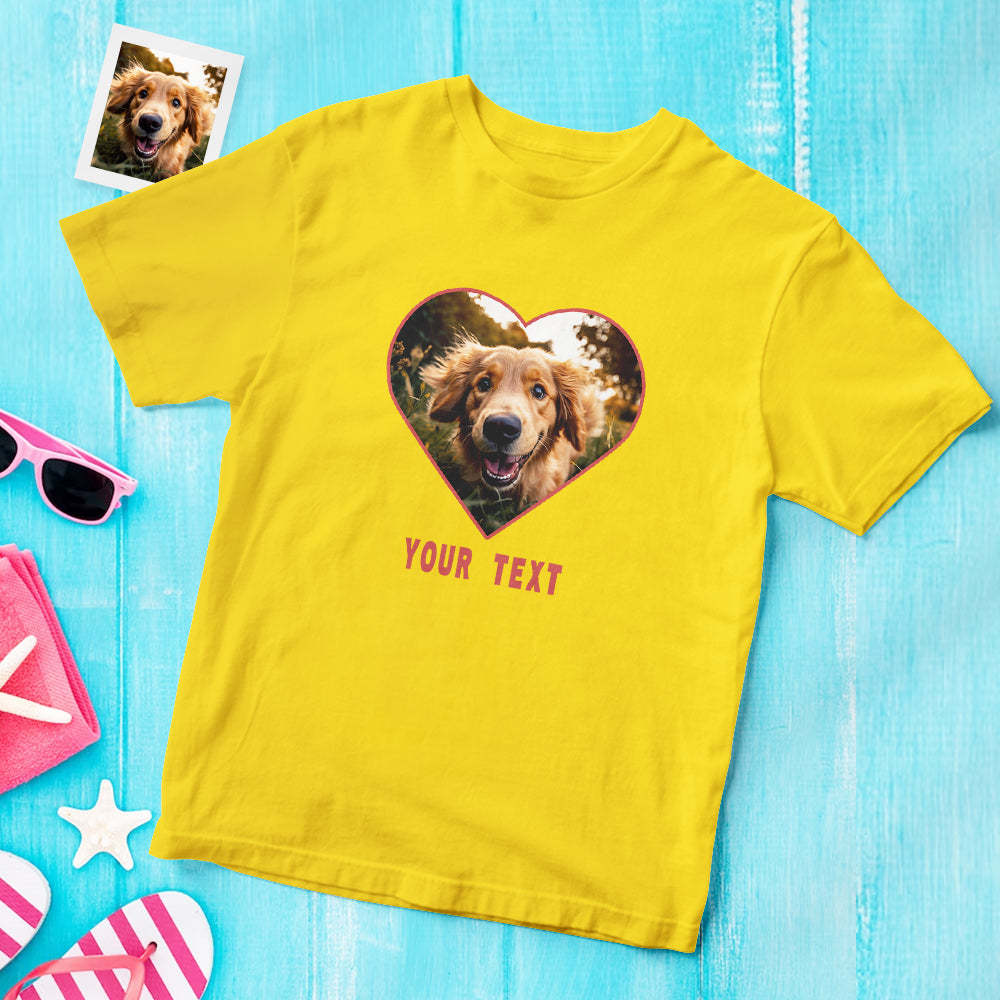 Custom Photo Printed T-Shirt Personalized Name On Unisex Shirt Gifts Lovely Dog
