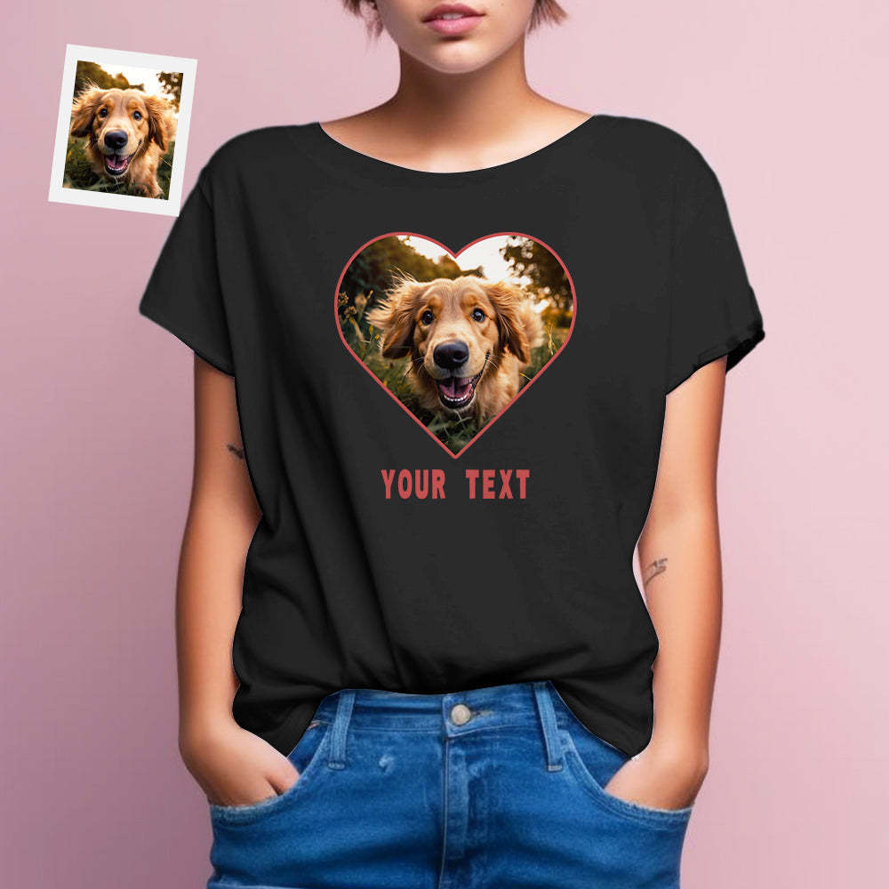 Custom Photo Printed T-Shirt Personalized Name On Unisex Shirt Gifts Lovely Dog