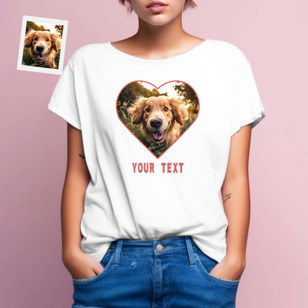 Custom Photo Printed T-Shirt Personalized Name On Unisex Shirt Gifts Lovely Dog