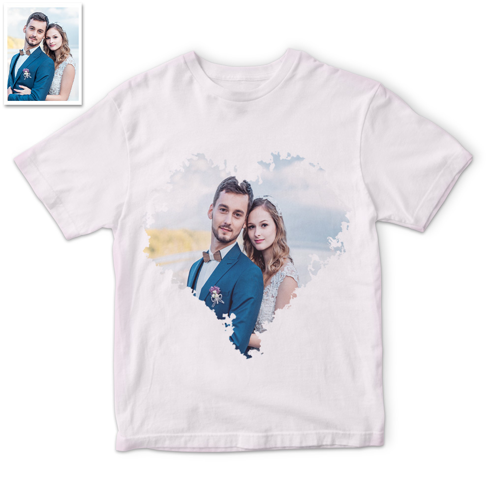 Custom Photo Printed T-Shirt Personalized Photo On Shirt Gifts - Heart-shaped Photo