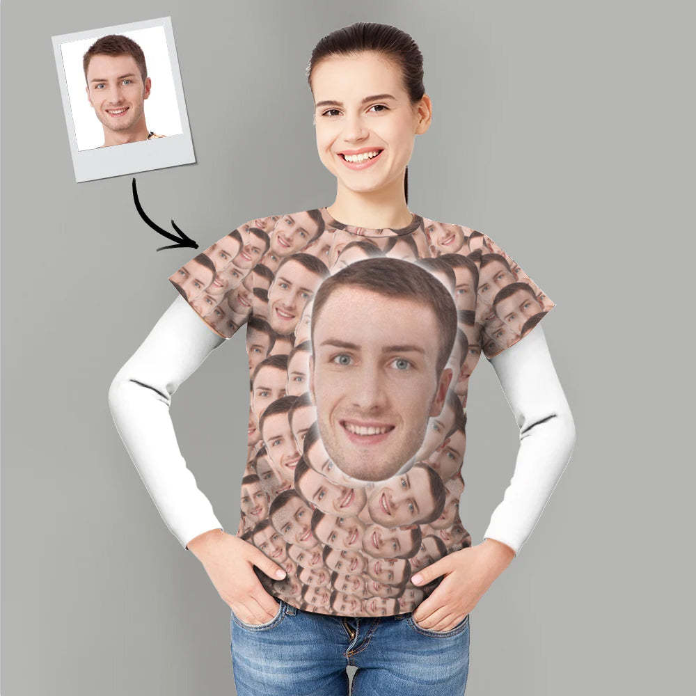 Custom All Over Print Faces Mash T-shirt