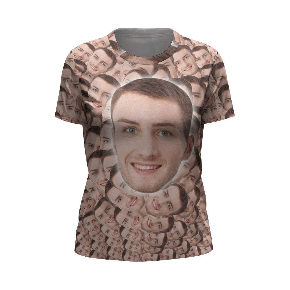 Custom My  Face Funny  Personalized All Over Print Unisex  Women's T-shirt