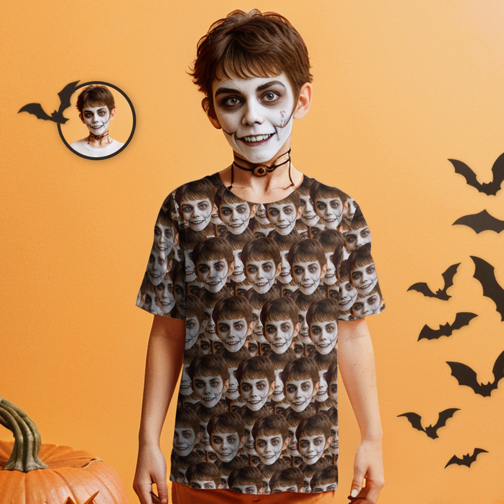 Custom T-shirt My Face All Over Print Tee Mash Face Kid's T-shirt for Gift