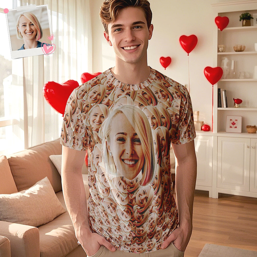 Custom Your Face All Over Print T-shirt  Adult T-Shirt Men