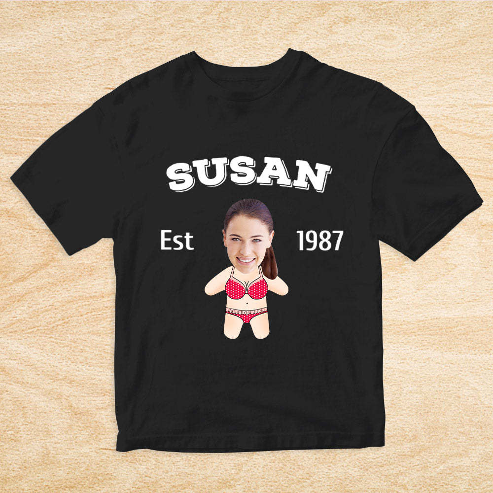 Custom Face Minime T-shirt Personalized Name and Year