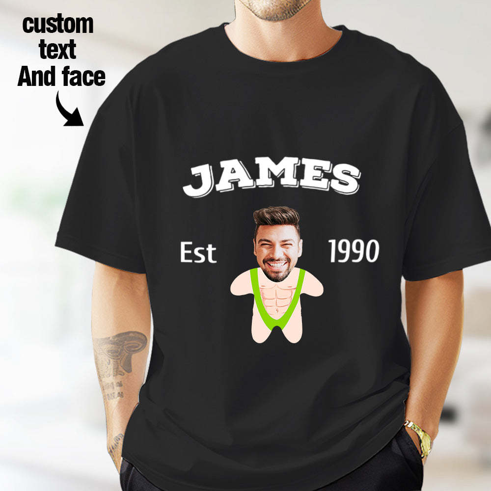 Custom Face Minime T-shirt Personalized Name and Year