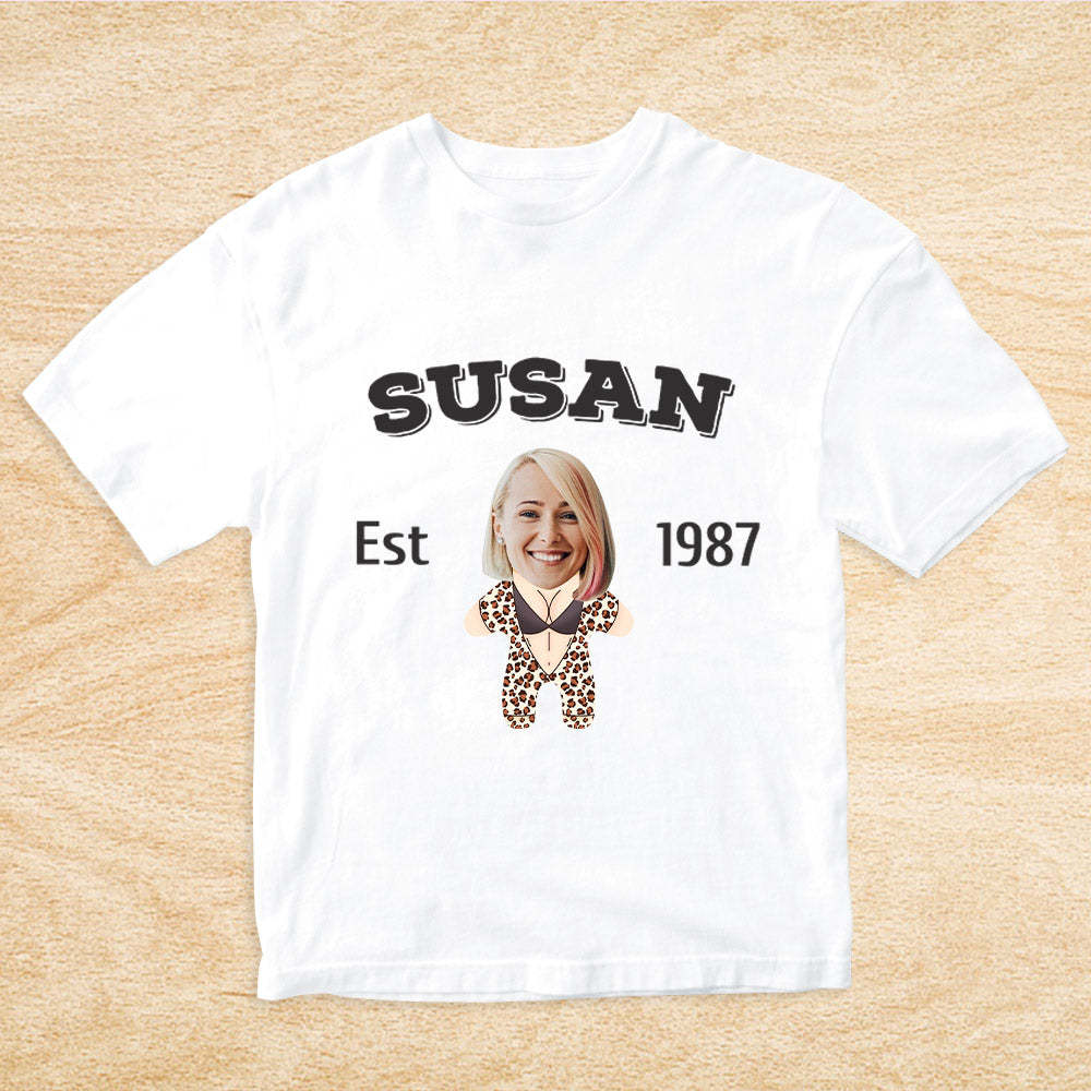 Custom Face Minime T-shirt Personalized Name and Year