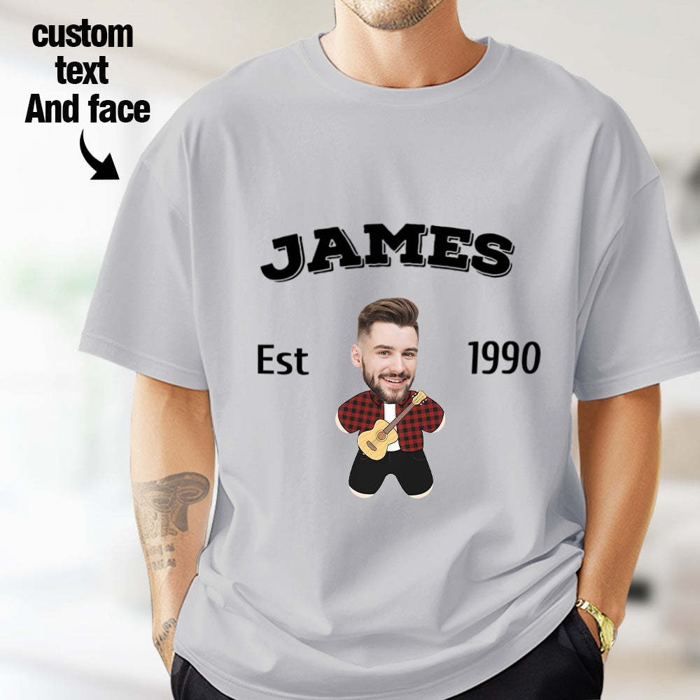 Custom Face Minime T-shirt Personalized Name and Year