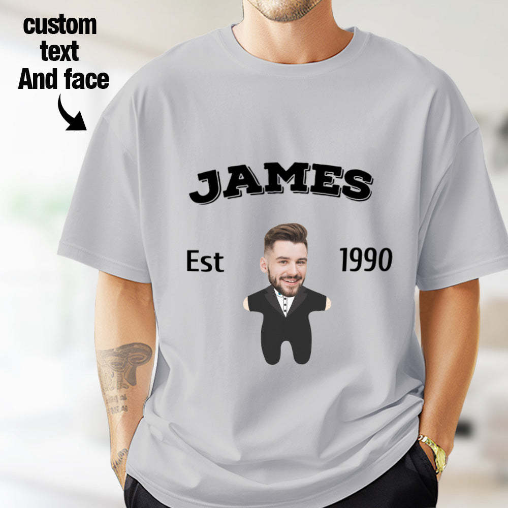 Custom Face Minime T-shirt Personalized Name and Year