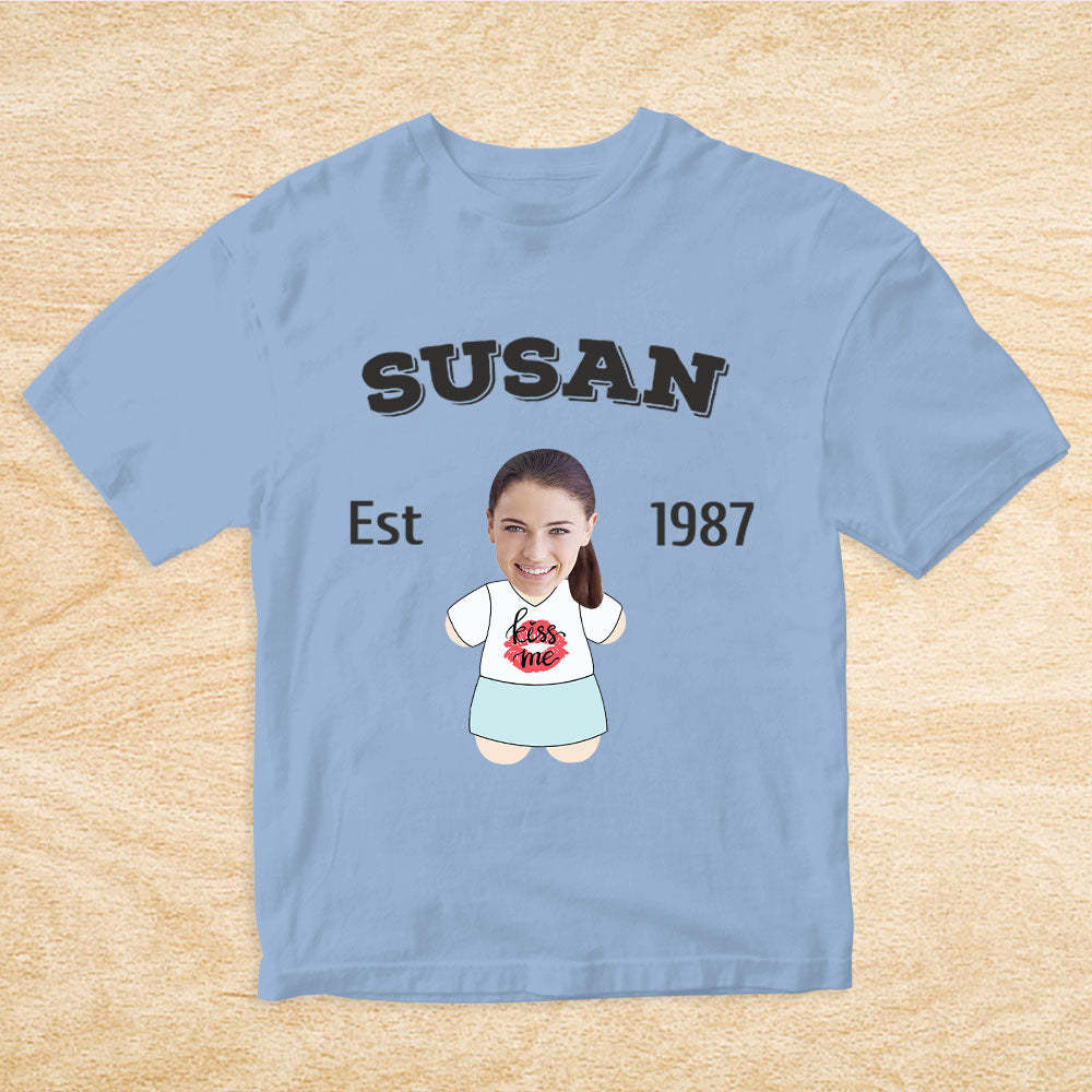 Custom Face Minime T-shirt Personalized Name and Year