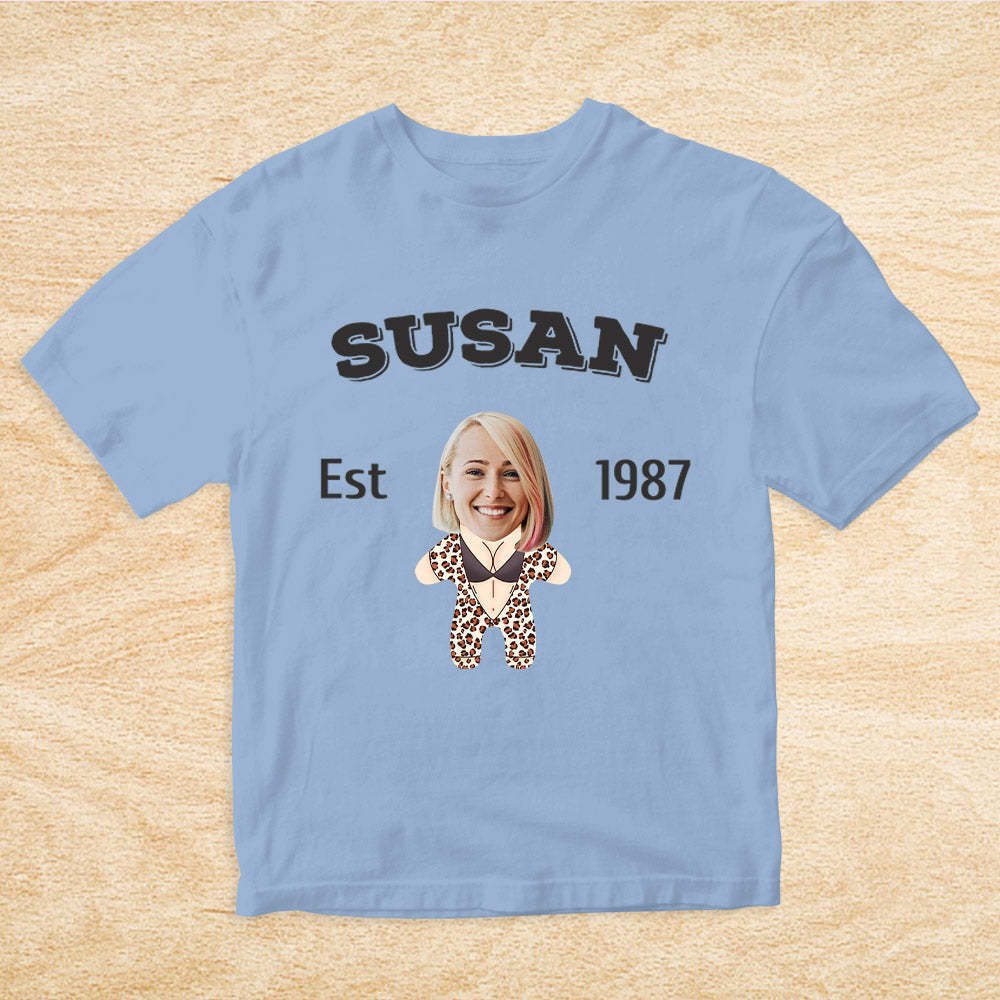 Custom Face Minime T-shirt Personalized Name and Year