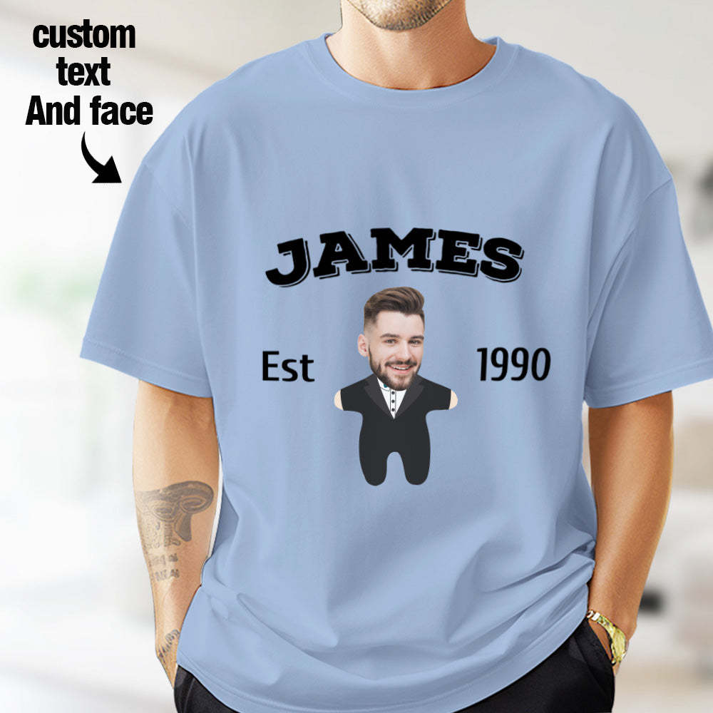 Custom Face Minime T-shirt Personalized Name and Year