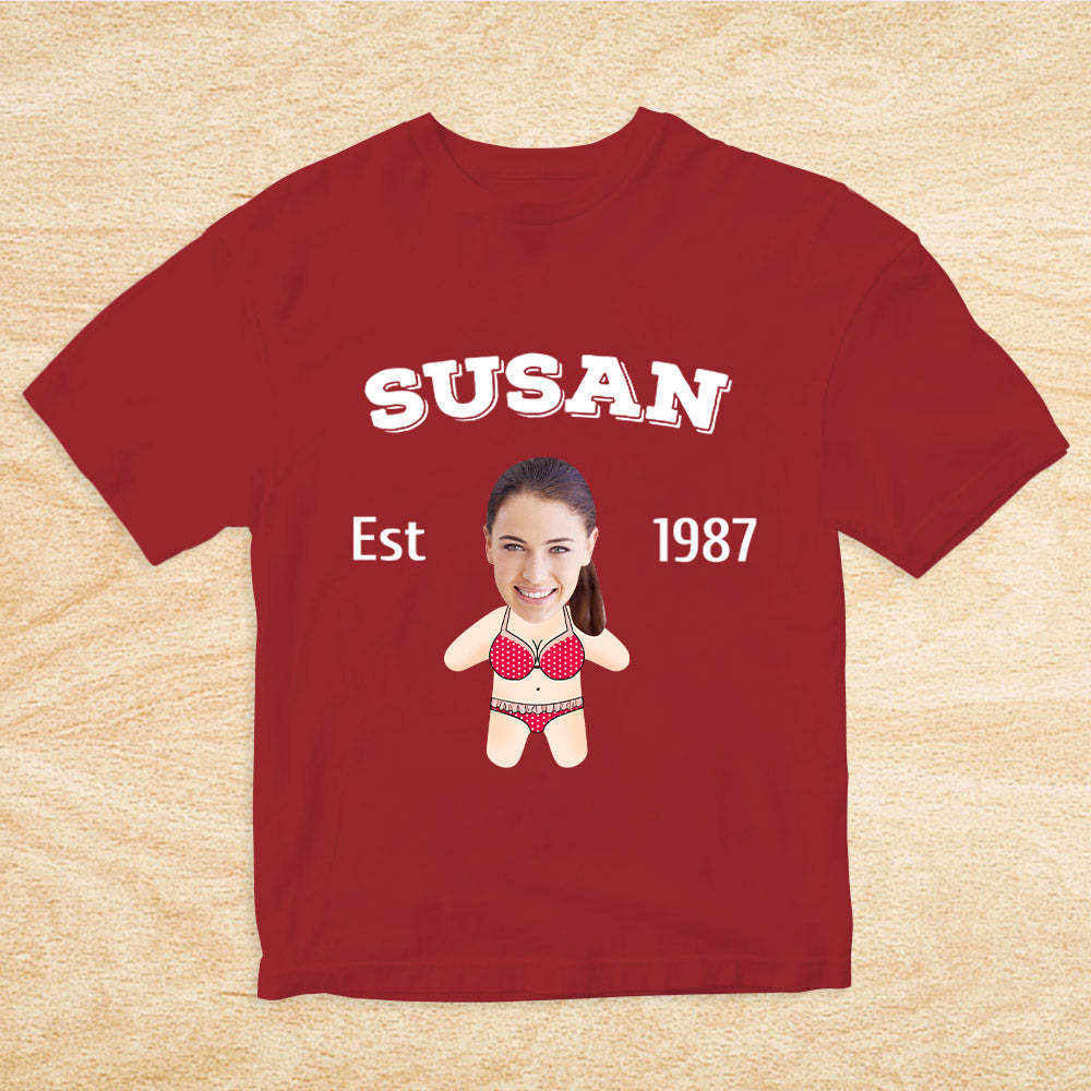 Custom Face Minime T-shirt Personalized Name and Year