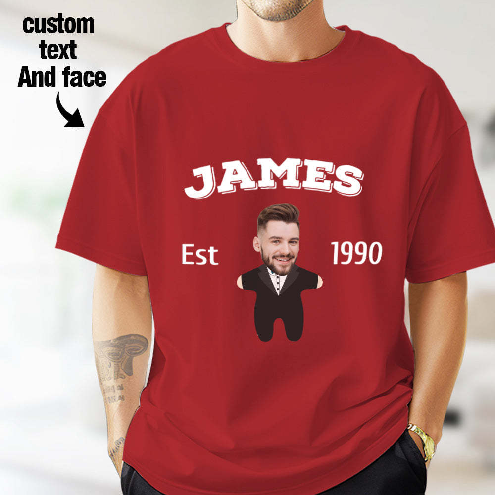 Custom Face Minime T-shirt Personalized Name and Year