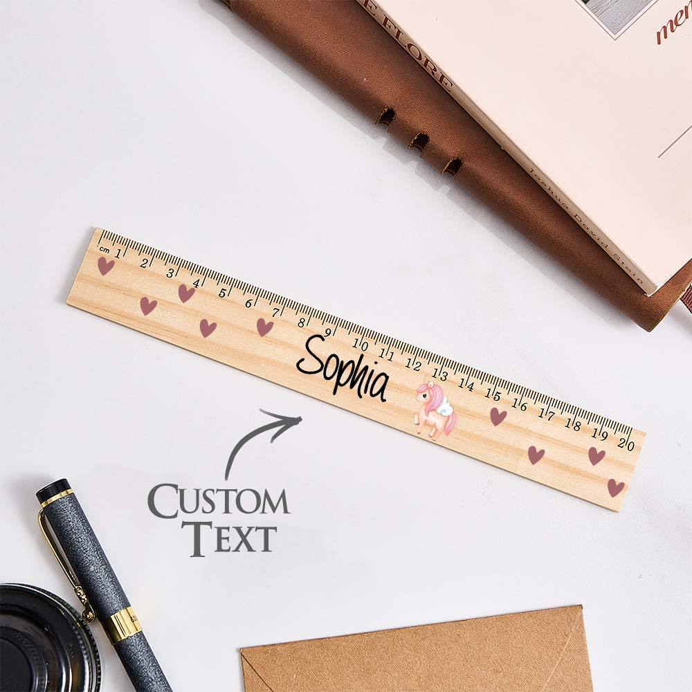 Personalized Name Ruler Custom Wooden Ruler School Enrollment Gifts Back to School Gifts for Children - mysiliconefoodbag