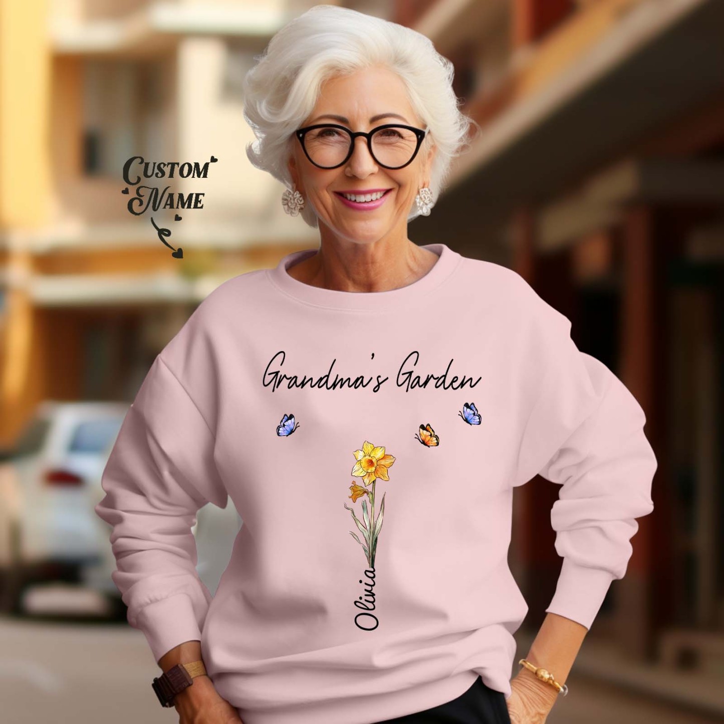 Custom Grandma's Garden Sweatshirt Personalised Birth Flower Sweatshirt Mother's Day Gift - SantaSocks