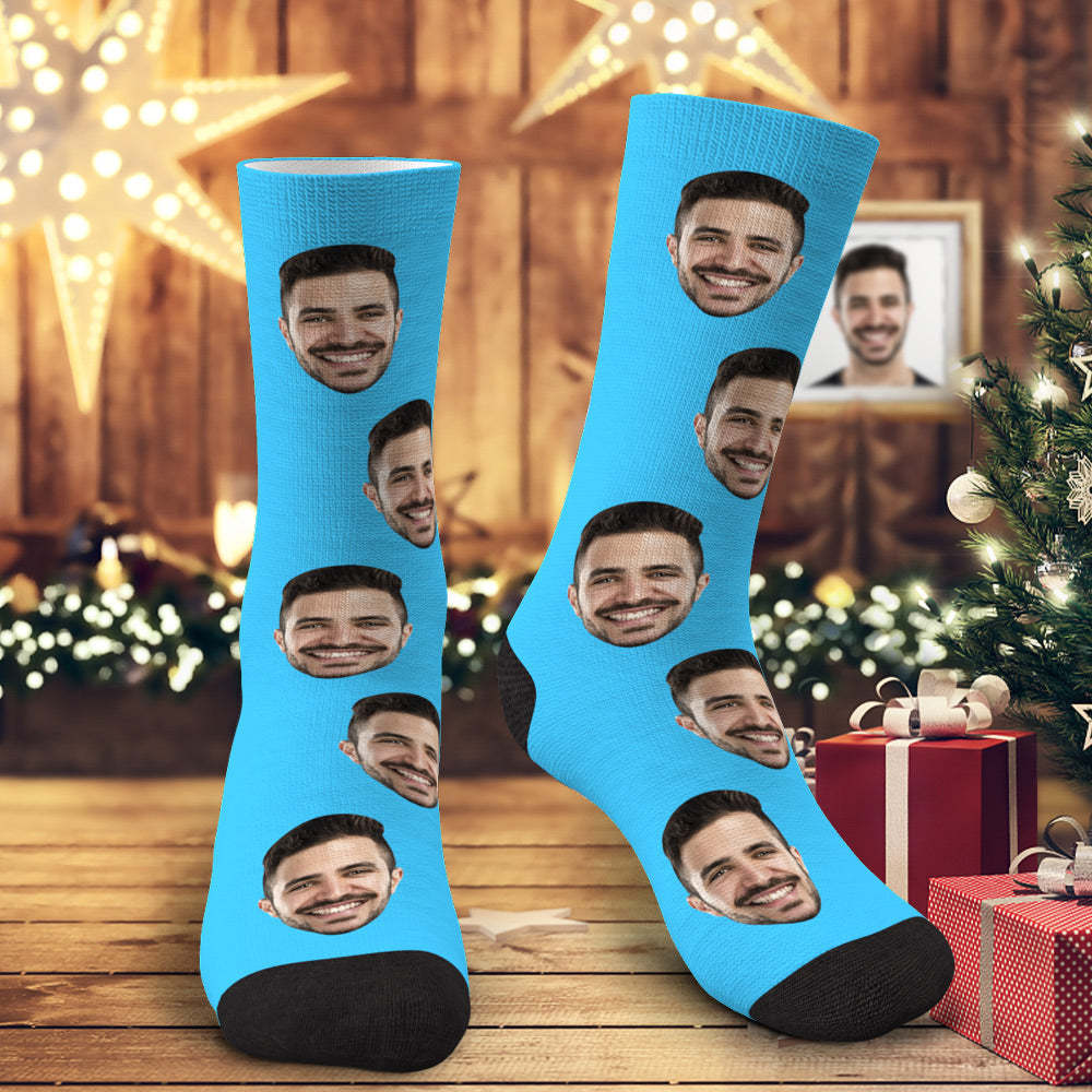 Custom Photo Socks With Your Text Christmas Gifts - mysiliconefoodbag