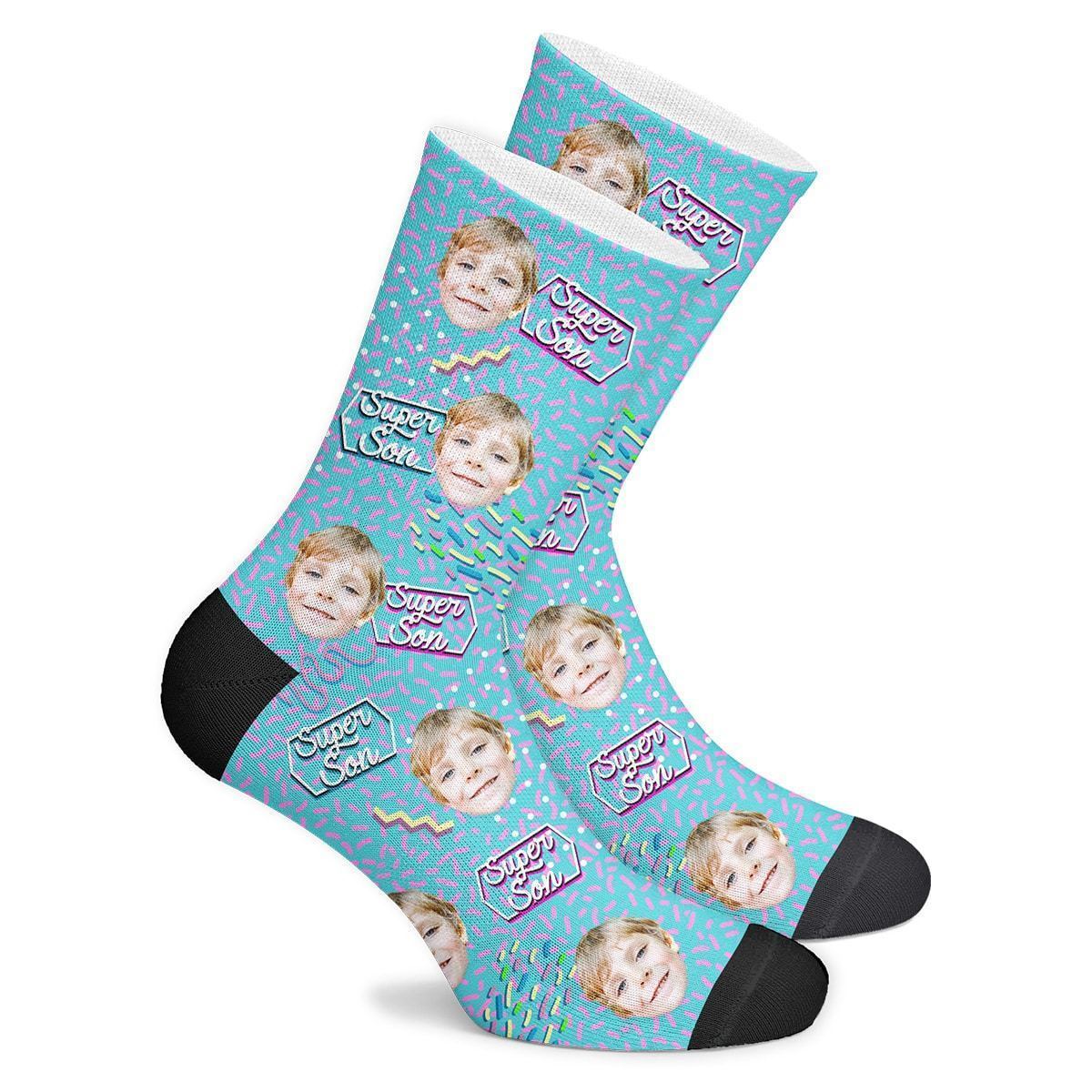 Super Son Retro Custom Face Socks - MyPhotoBags