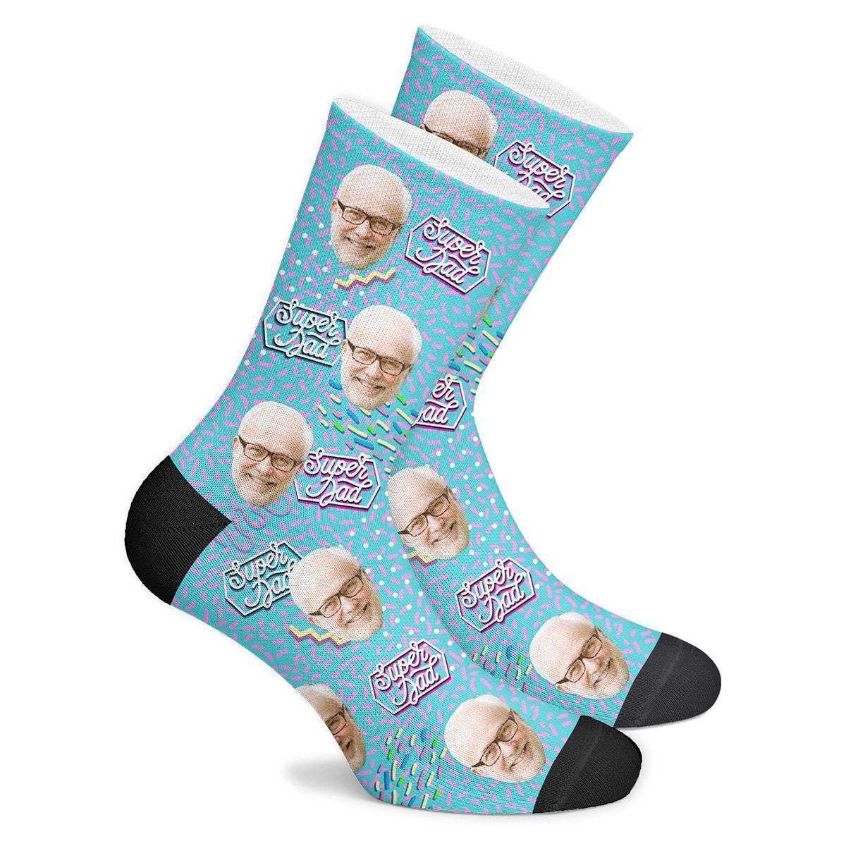 Super Dad Retro Custom Face Socks - MyPhotoBags