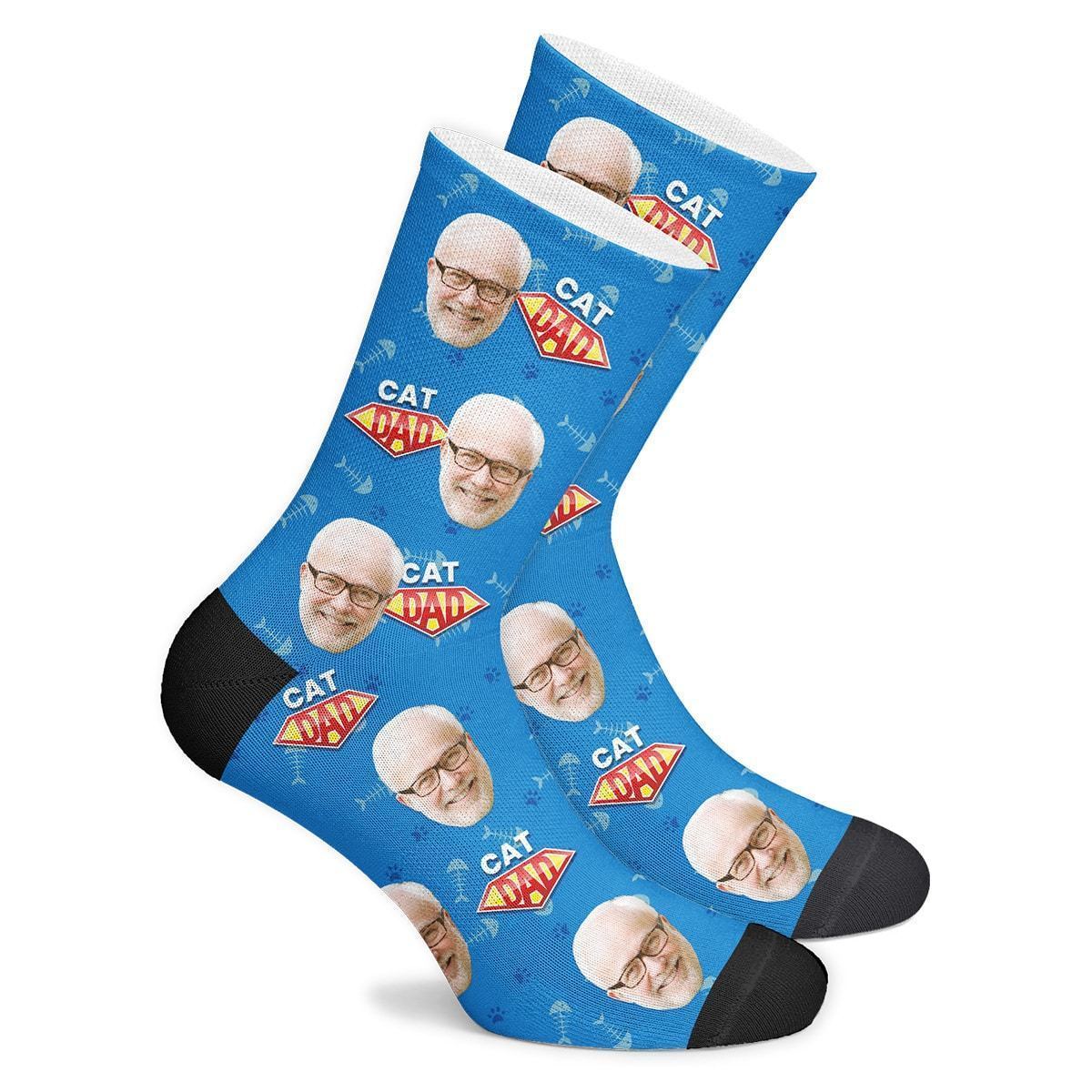 Cat Dad Custom Face Socks - MyPhotoBags