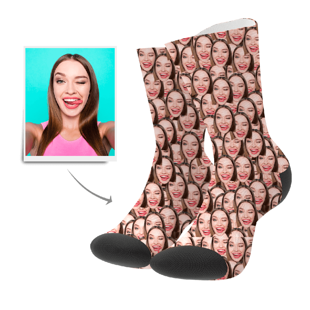 Custom Face Mash Cat Socks - MyPhotoBags