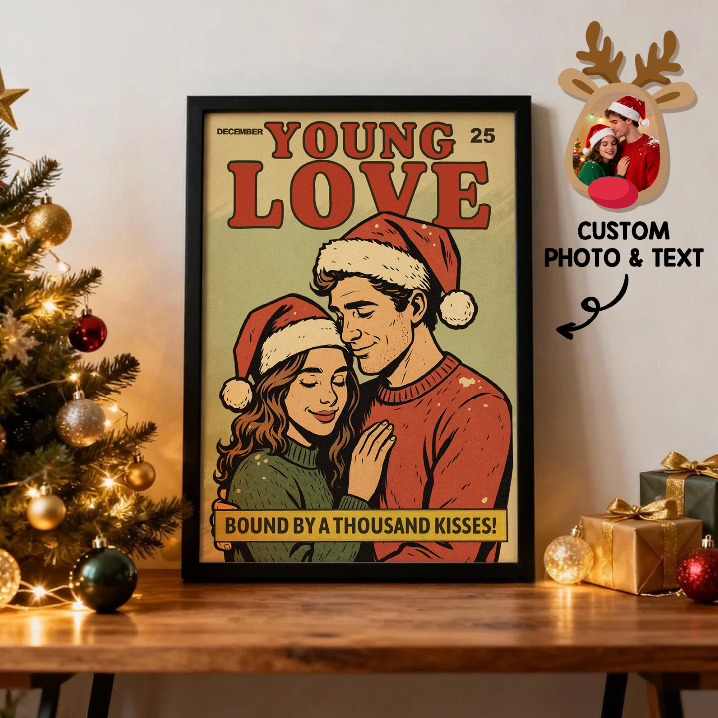 Vintage Comic Book Cover Style Wedding Portrait for Newlyweds